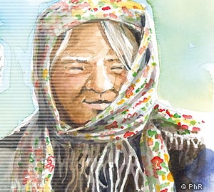 Asie centrale, portrait, babouchka