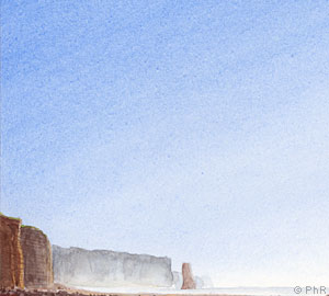 Ciel aquarelle falaises normandie